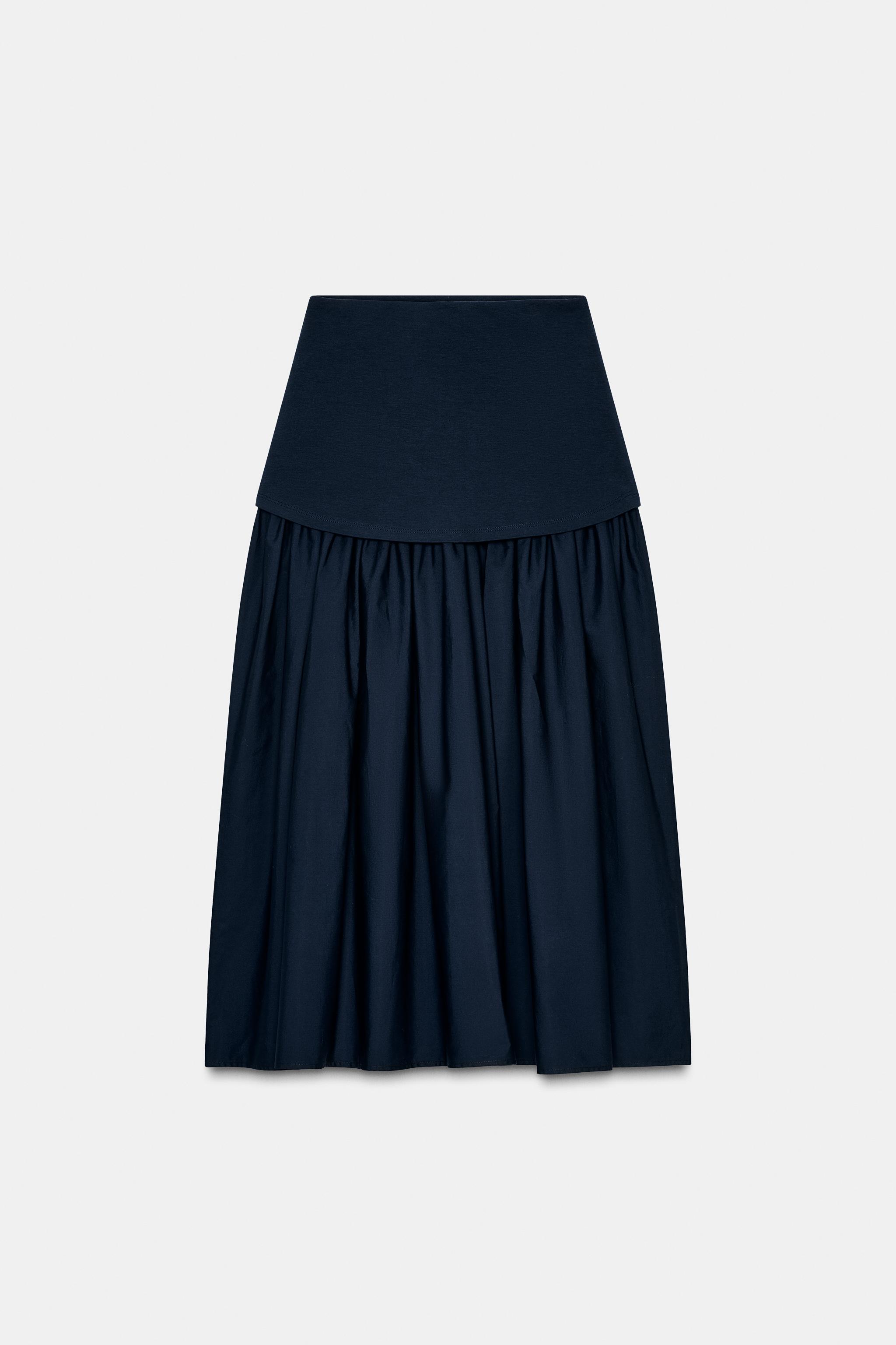 COMBINATION INTERLOCK MIDI SKIRT